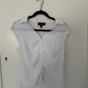 Laundry By Shelli Segal Women's White Ruched Blouse